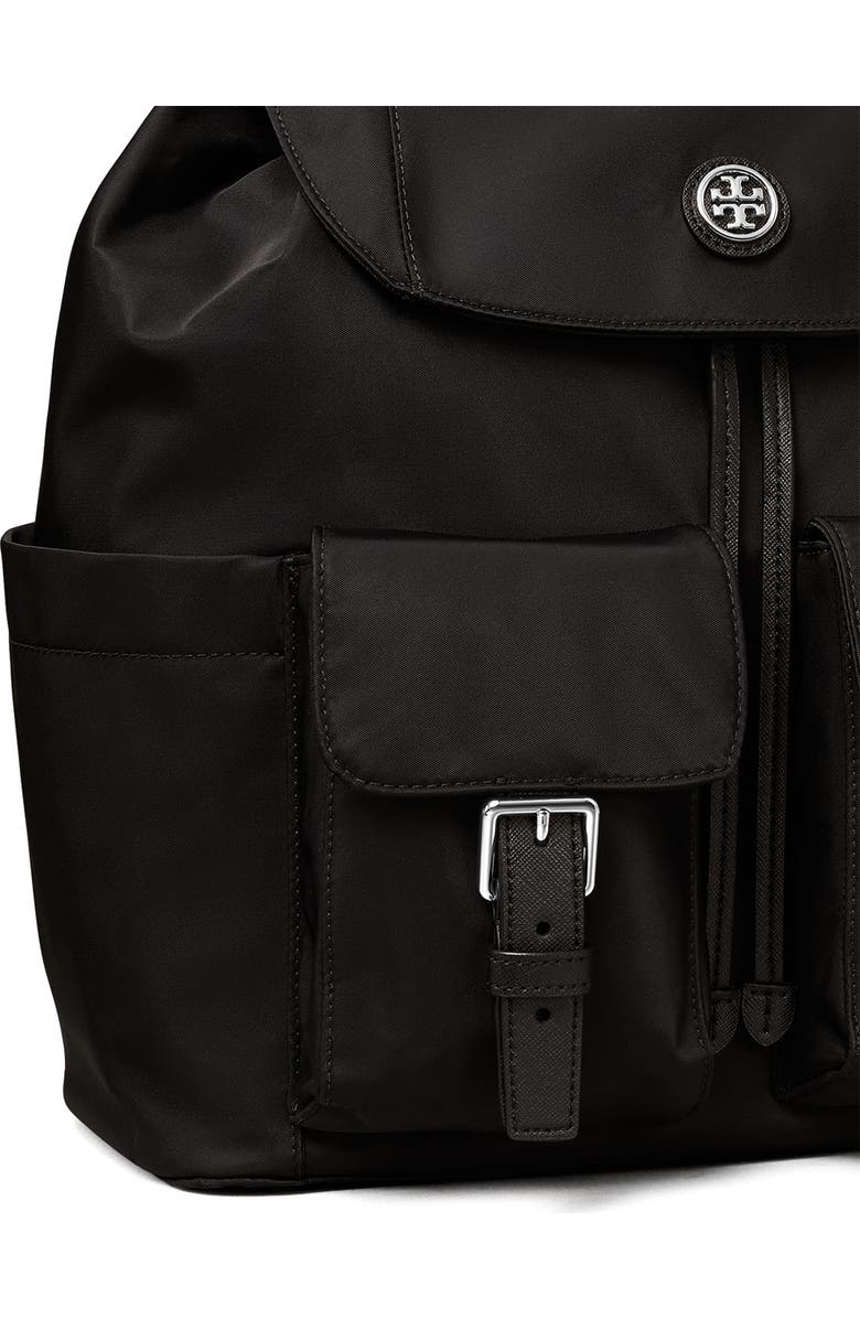 Tory Burch Flap Nylon Backpack, Alternate, color,