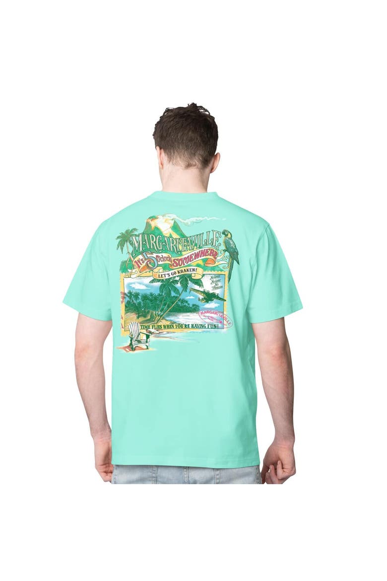 Men's Margaritaville  Light Blue Seattle Kraken Time Flies T-Shirt, Alternate, color, Cream