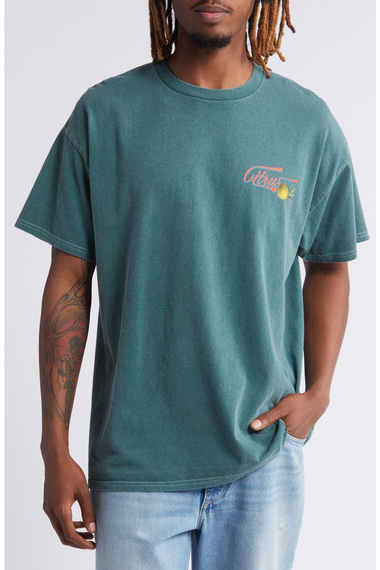 Pomelo Graphic T-Shirt, Main, color, DARK GREEN