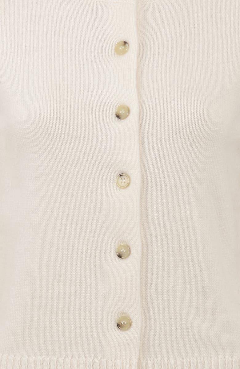 HOUSE OF CB Signature Merino Wool & Cashmere Cardigan, Alternate, color, Cream