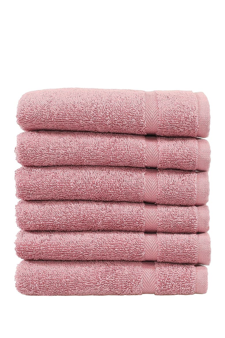 Denzi Washcloths - Set of 6 - Tea Rose, Main, color, TEA ROSE