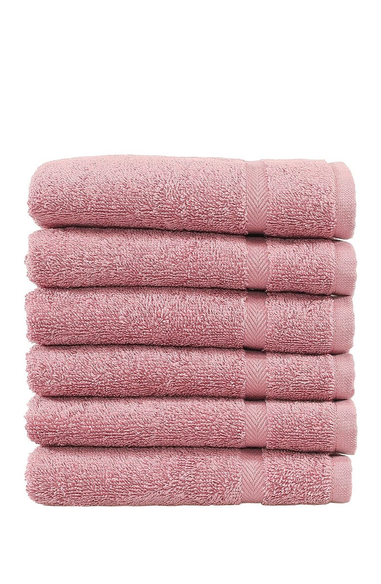 Linum Home Textiles Denzi Washcloths - Set of 6 - Tea Rose, Main, color, Tea Rose