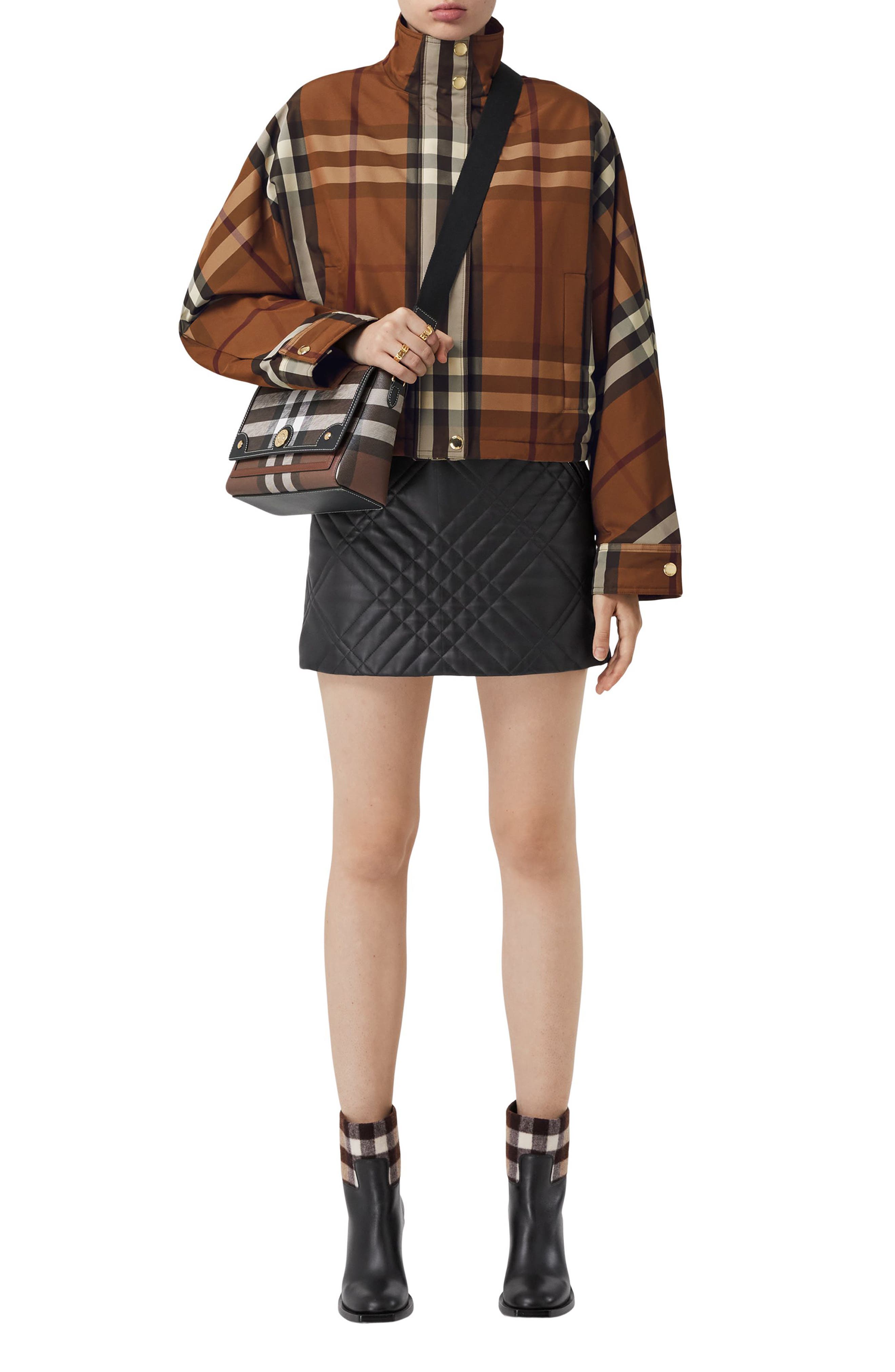 Burberry Medium Note Check & Leather Crossbody Bag, Alternate, color, 