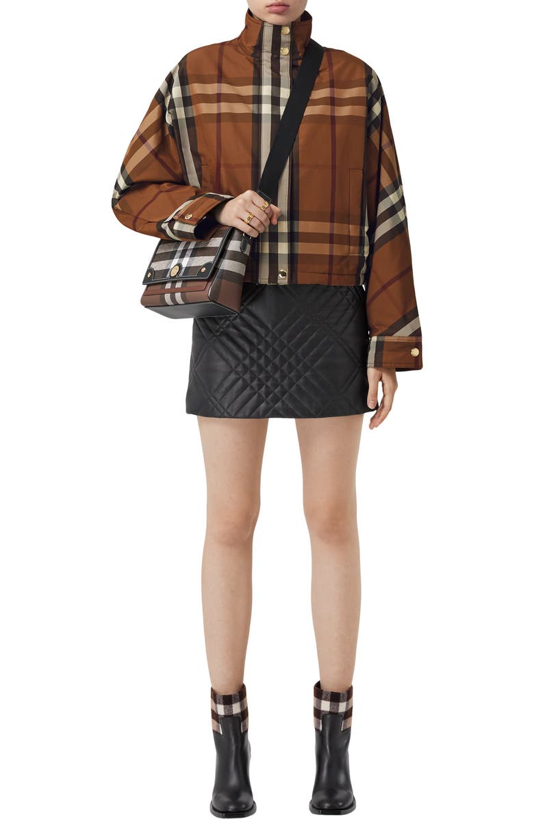 Burberry Medium Note Check & Leather Crossbody Bag, Alternate, color,