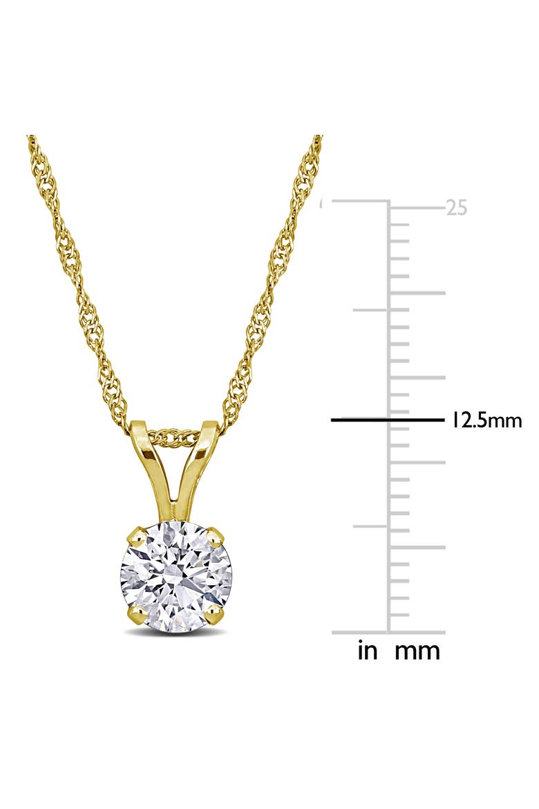 Certified Lab-Grown Diamond Solitaire Necklace 14k, Alternate, color, Yellow Gold