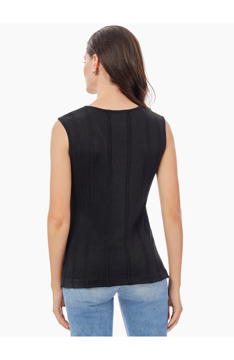 Misook Cable Stripe V-Neck Knit Tank, Alternate, color, Black