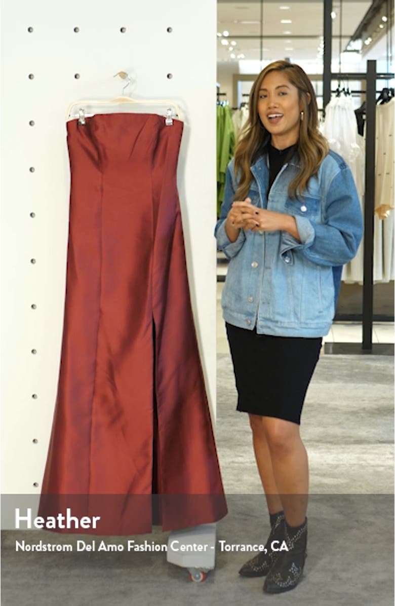 Strapless Satin A-Line Gown, sales video thumbnail