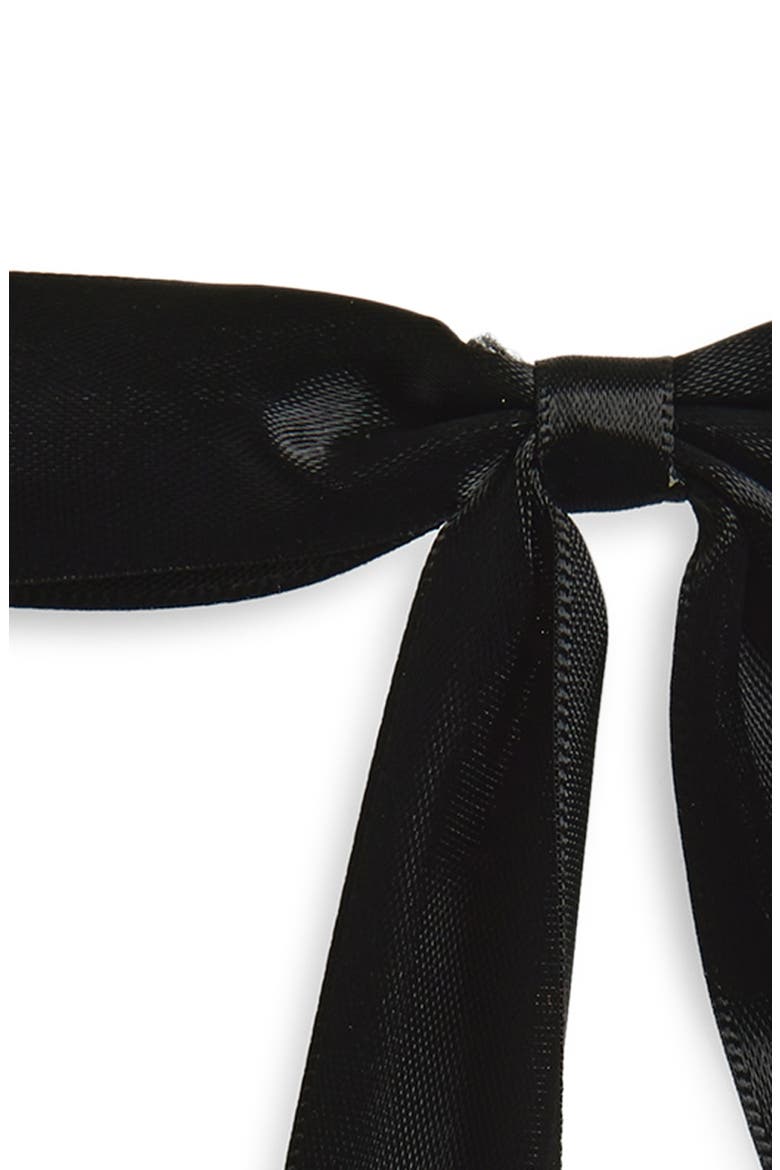 Long Skinny Bow Barrette, Alternate, color, BLACK