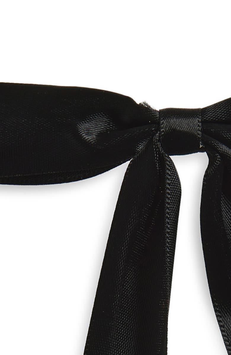 Tasha Long Skinny Bow Barrette, Alternate, color, Black
