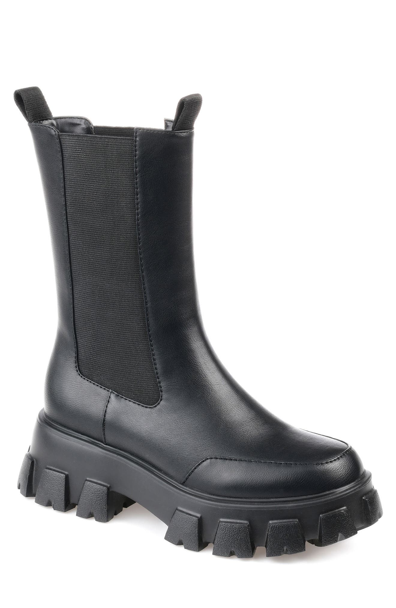 Journee Collection Vista Lug Sole Tall Chelsea Boot, Main, color, 