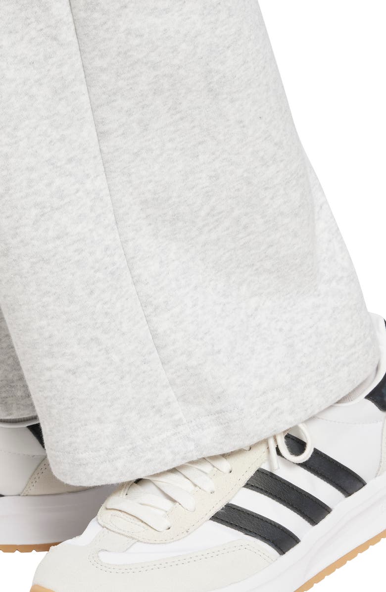 adidas Fleece Sweatpants, Alternate, color, Light Grey Heather/ White