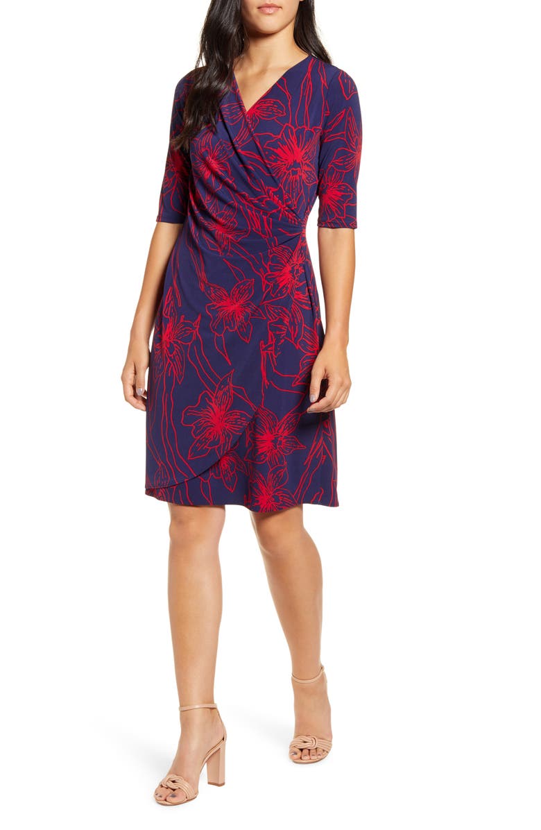 Tommy Bahama Vista Blooms Wrap Front Dress, Main, color,