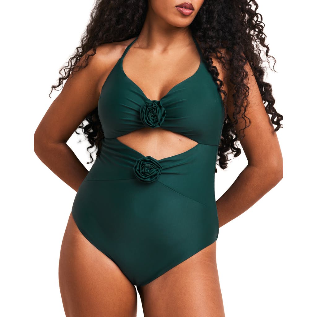 Shop Adore Me Zola Swimwear One Piece Swimsuit In Dark Green