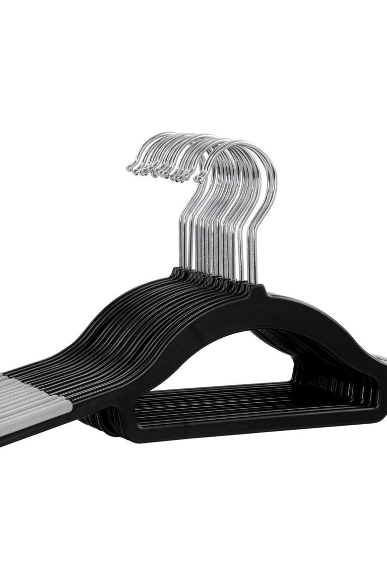 50 Piece Plastic Non Slip Hanger, Alternate, color, Black