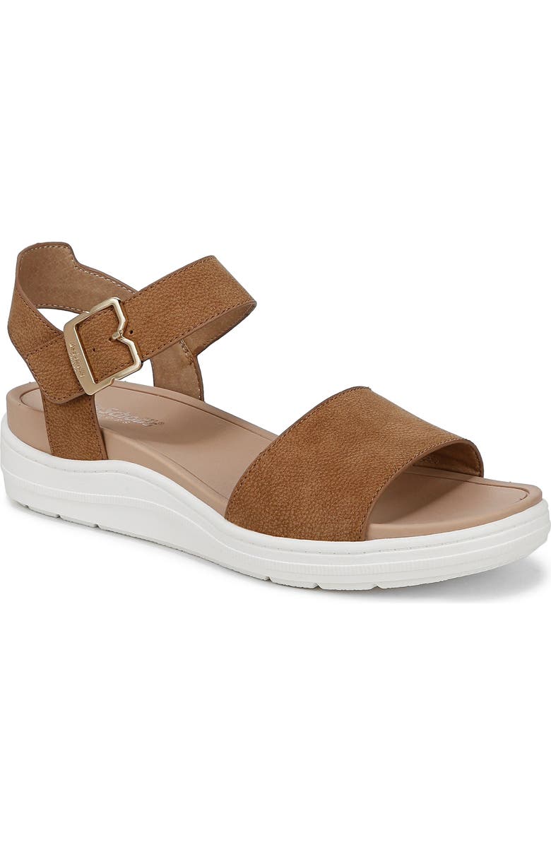 Dr. Scholl's Time Off Sky Ankle Strap Platform Sandal, Main, color, Honey Brown