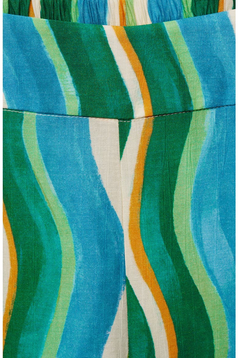 Wavy Print Wide Leg Pants, Alternate, color, GREEN