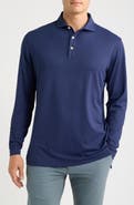 Peter Millar Lyons Heathered Long Sleeve Performance Jersey Polo
