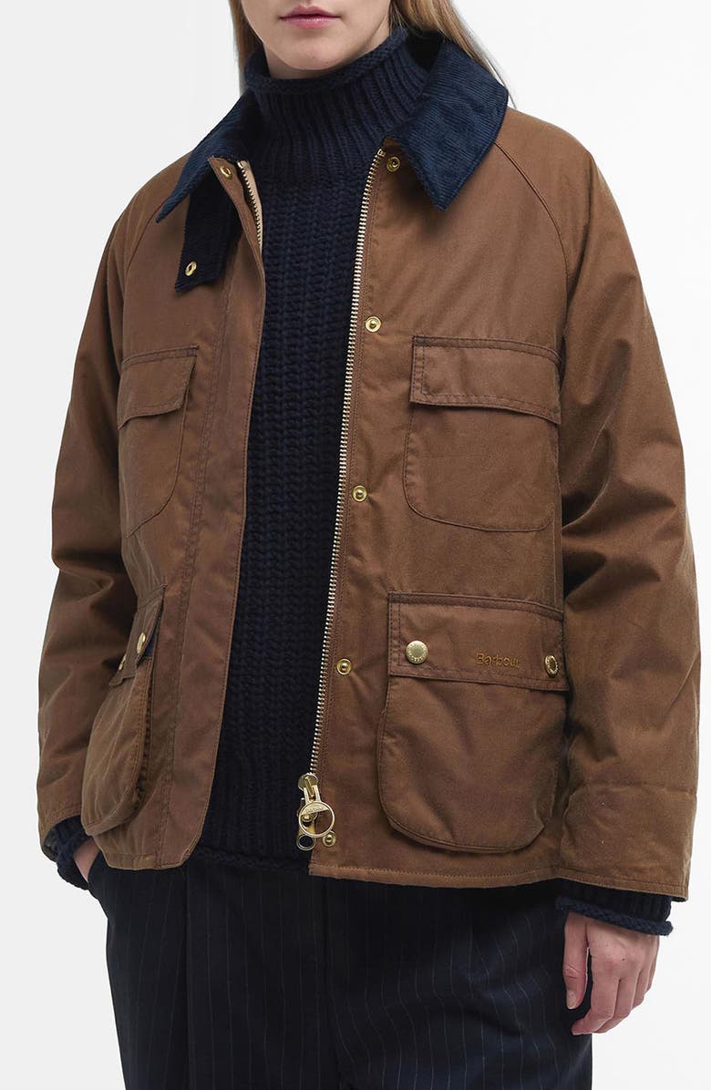 Barbour Ruth Waxed Cotton Jacket, Main, color, 