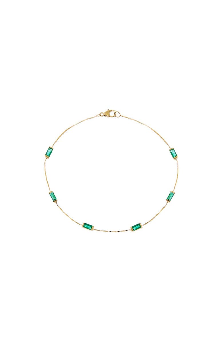 BY ADINA EDEN Multi Emerald Gemstone Baguette Bracelet 14K, Main, color, 