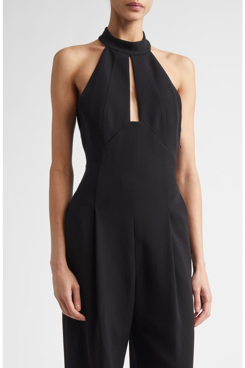 Lucie Merino Wool Halter Jumpsuit, Alternate, color, BLACK