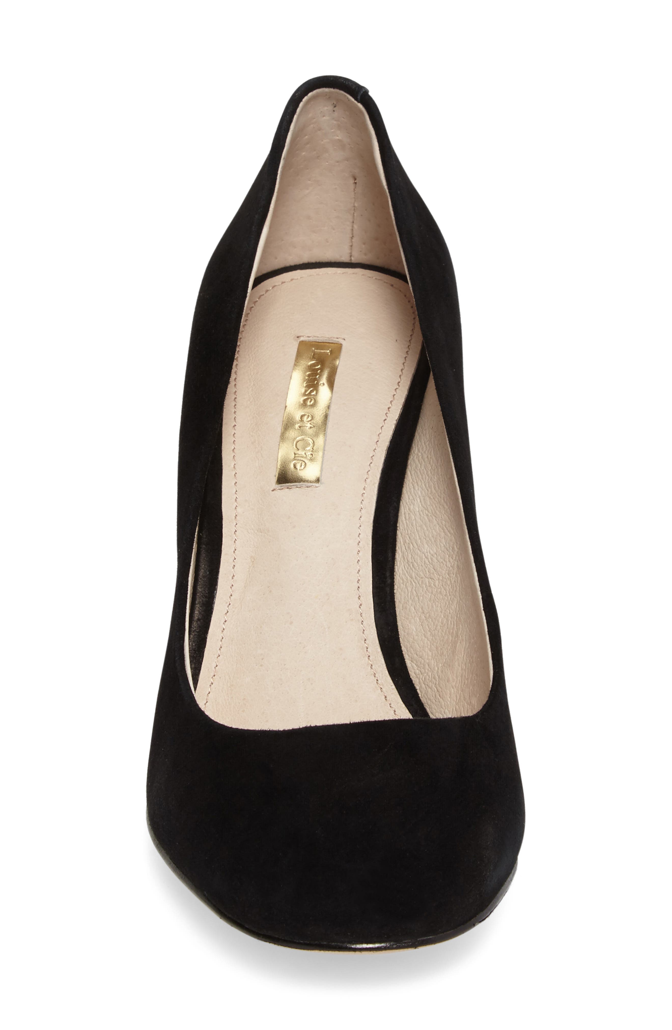 Jianna Stacked Heel Pump, Alternate, color, BLACK SUEDE