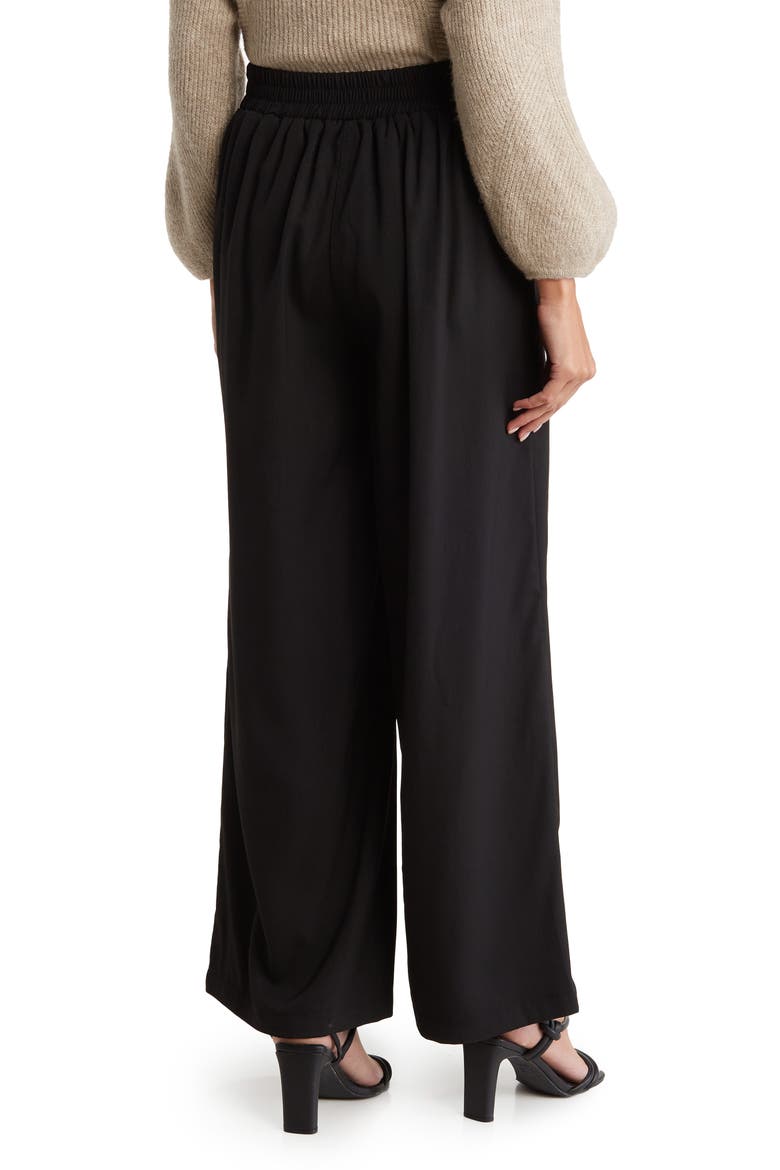 Twill Easy Wide Leg Trouser, Alternate, color, BLACK