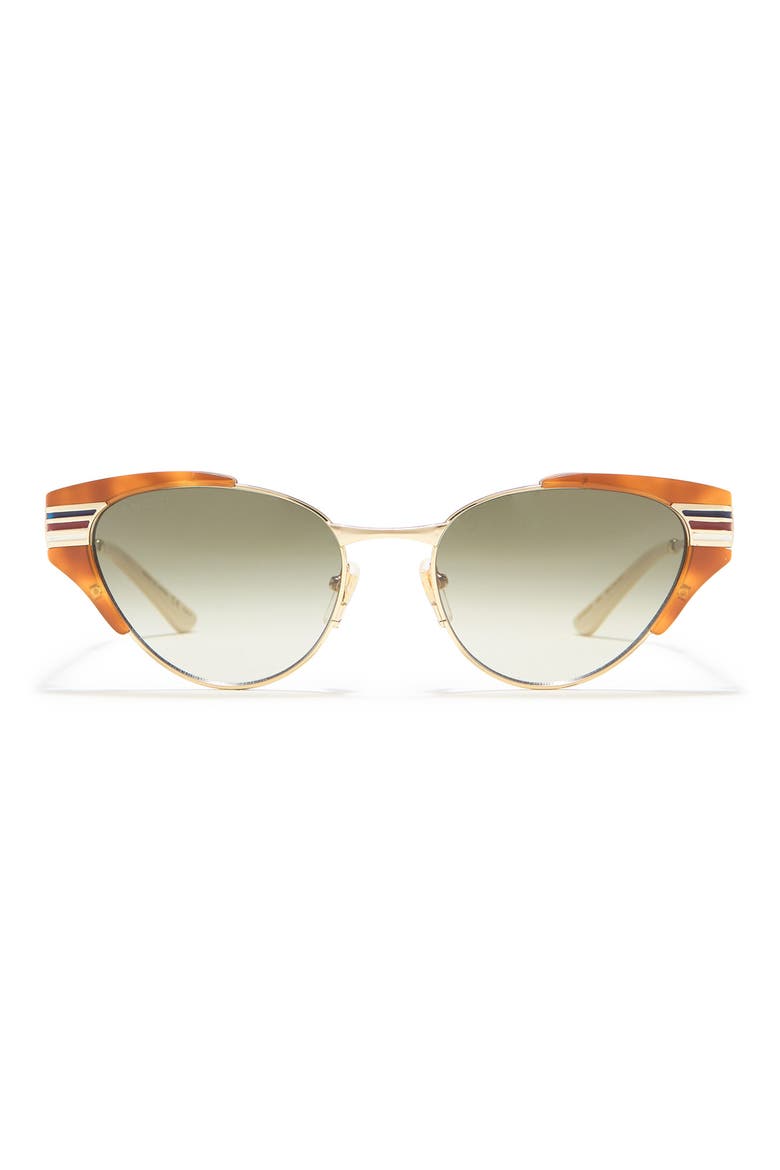 55mm Cat Eye Sunglasses, Main, color, HAVANA GOLD GREEN/GGN