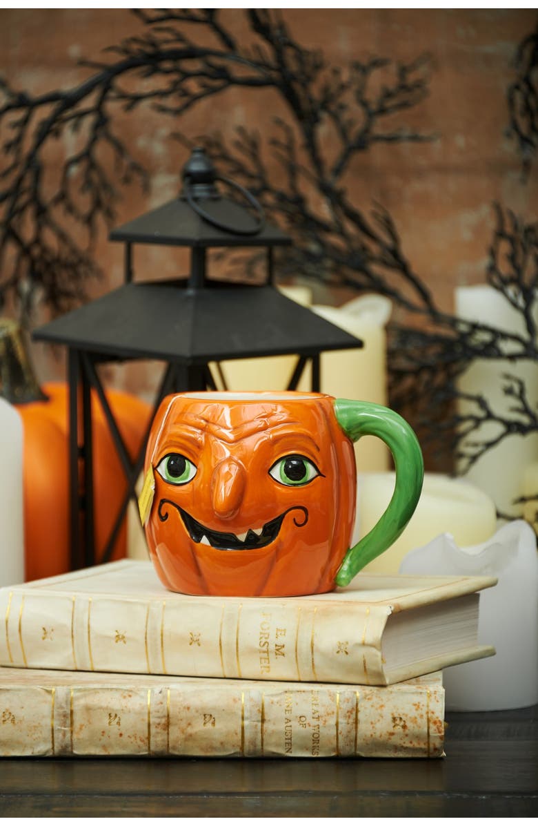 Gallerie II Gilbert Pumpkin Gathered Traditions Joe Spencer 3D Halloween Mug 30 oz, Alternate, color, Orange