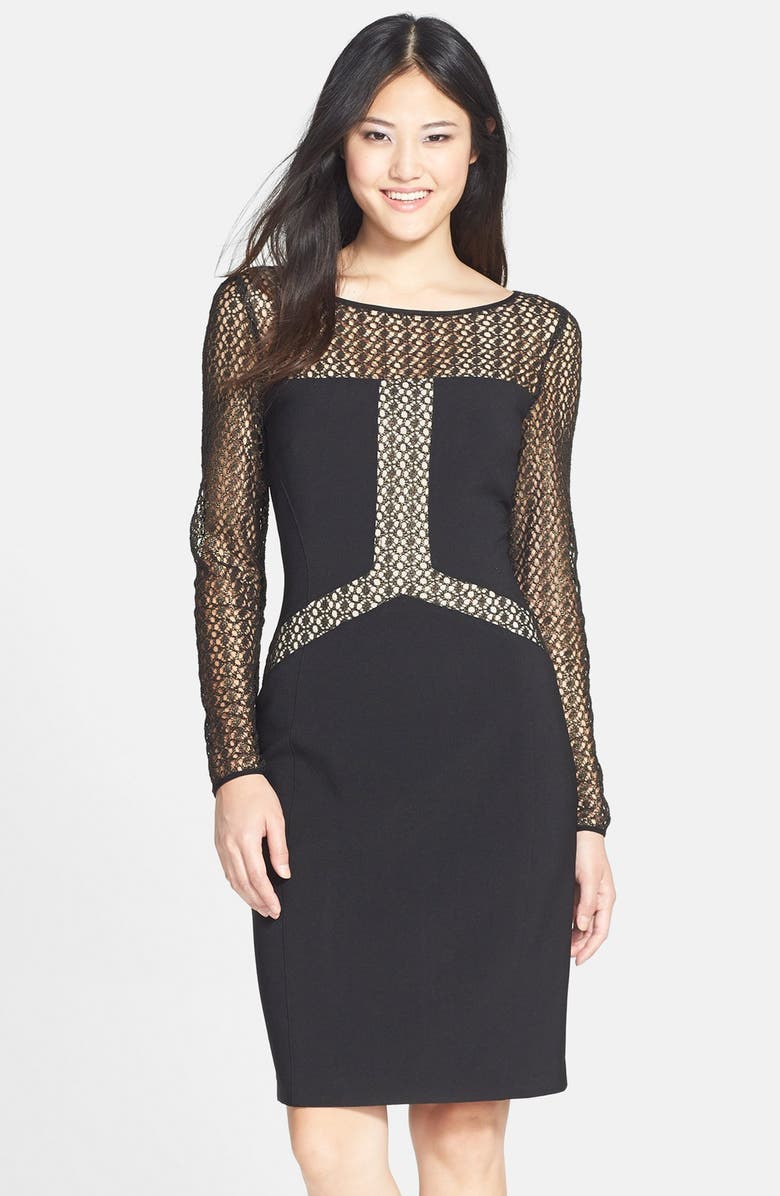Maggy London Lace & Crepe Sheath Dress | Nordstrom