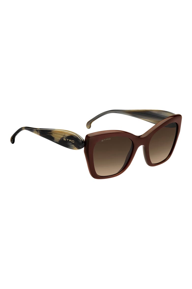 54mm Gradient Cat Eye Sunglasses, Alternate, color, BROWN/ BROWN SF