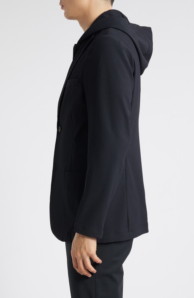 Emporio Armani Stretch Nylon Blazer with Removable Hooded Bib, Alternate, color, 