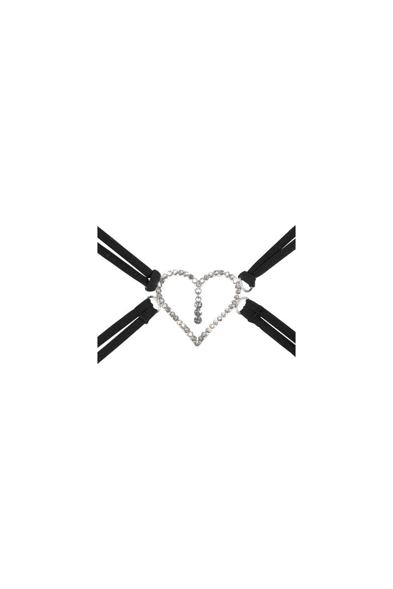 Strappy Heart Push Up Bra, Alternate, color, Black
