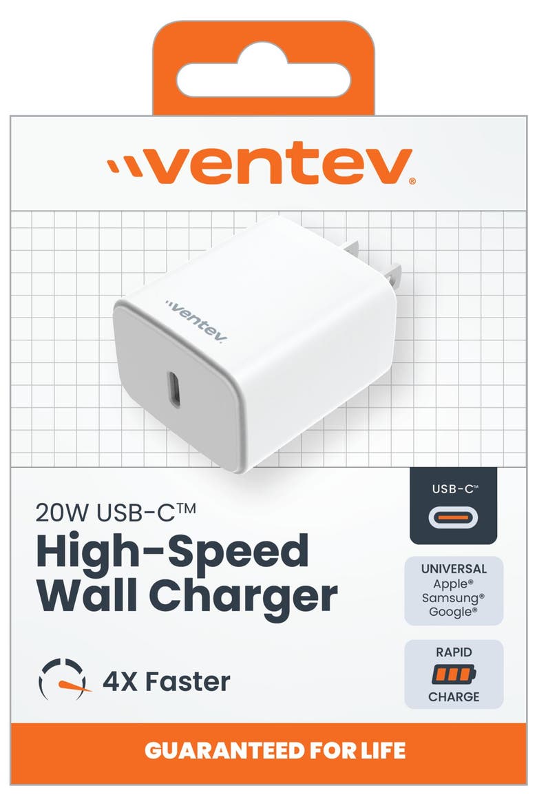 20W ULTRAFAST USB-C Universal Wall Charger with USB-C to Apple Lightning Cable, Alternate, color, White