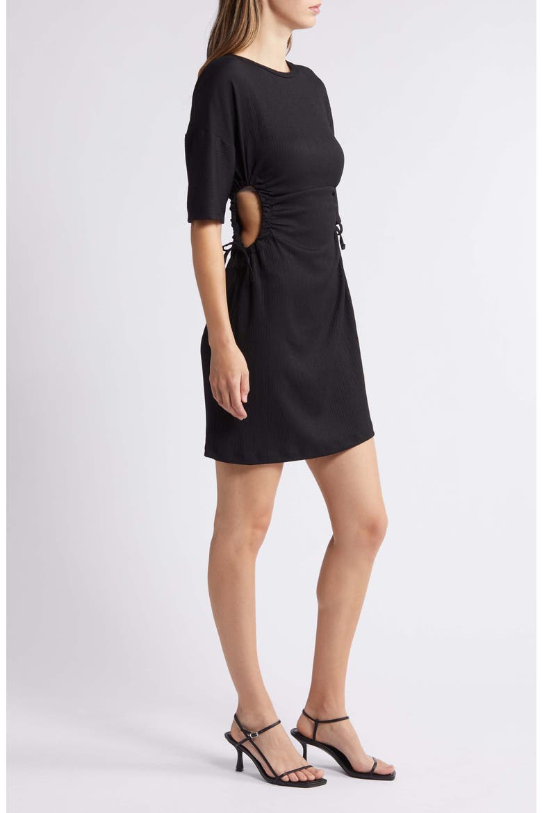 Mila Side Cutout Dress, Alternate, color, BLACK