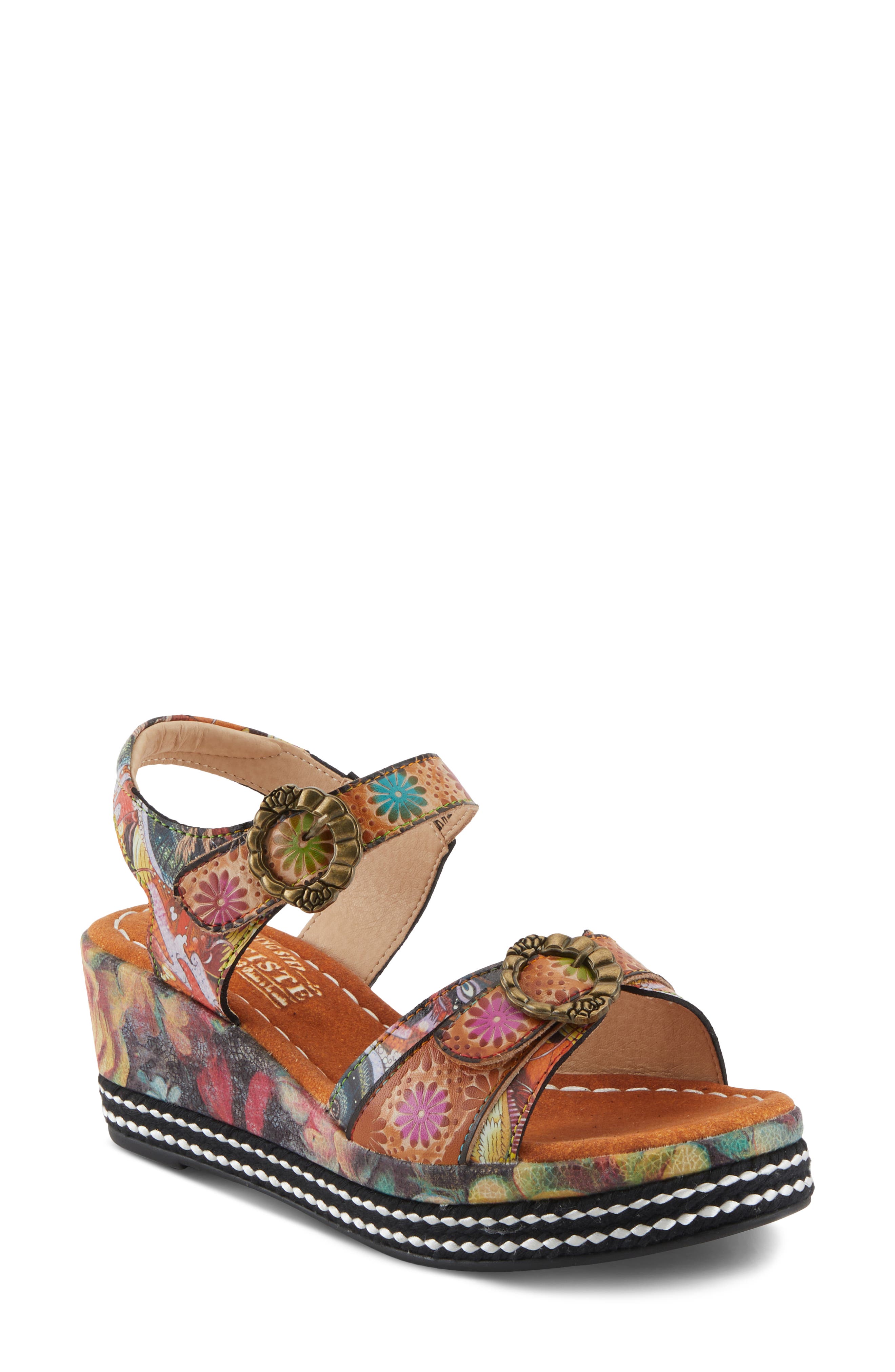 L'Artiste by Spring Step Flavour Platform Wedge Sandal, Main, color, 
