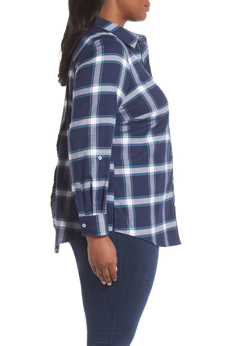 Foxcroft Zoey Brushed Windowpane Shirt, Alternate, color,