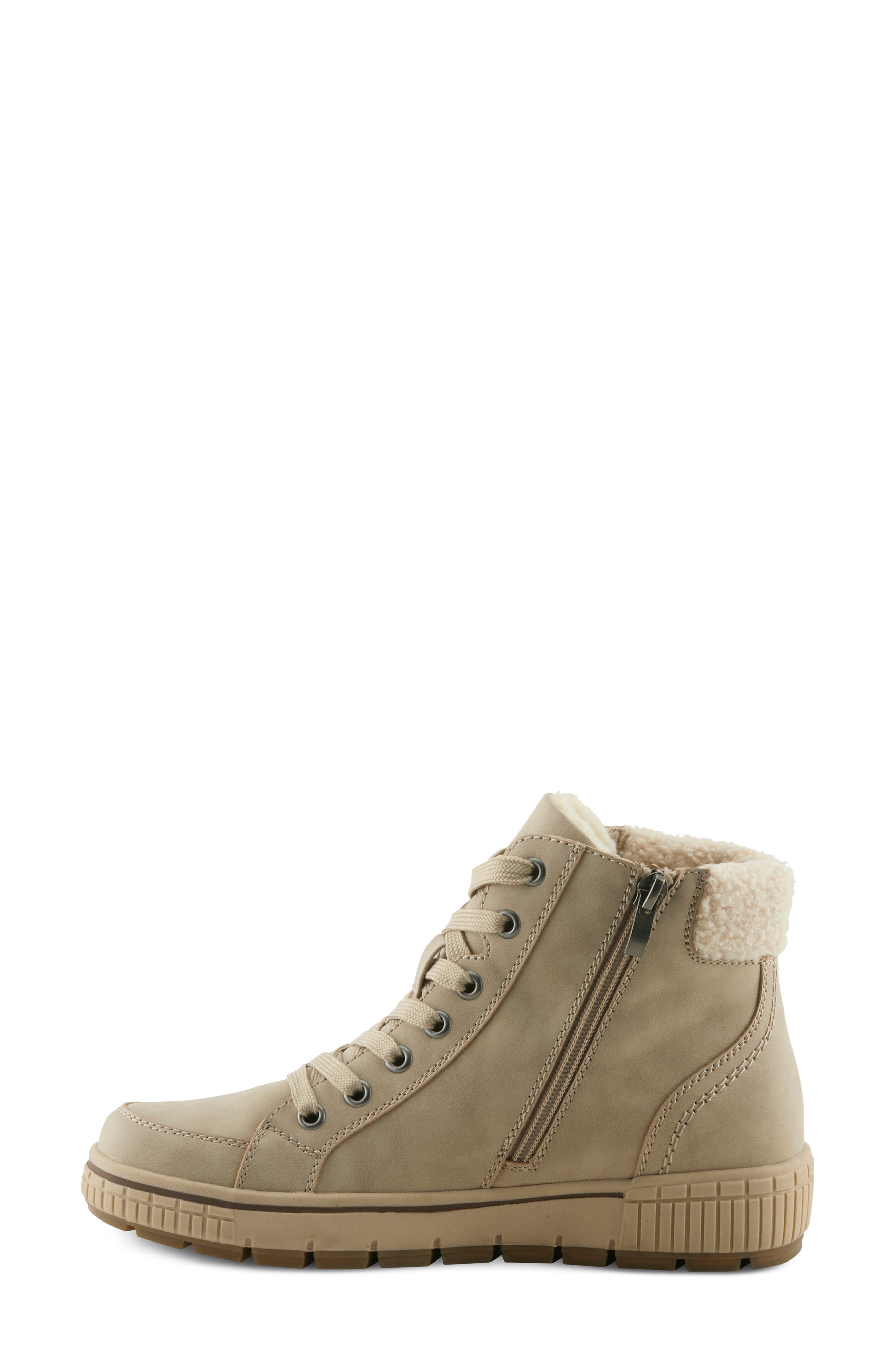 Alps Water Resistant Faux Shearling Sneaker, Alternate, color, STONE