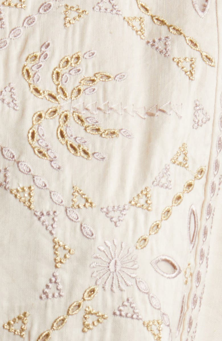 KOBI HALPERIN Genevieve Eyelet Accent Linen Blend Button-Up Shirt, Alternate, color, 