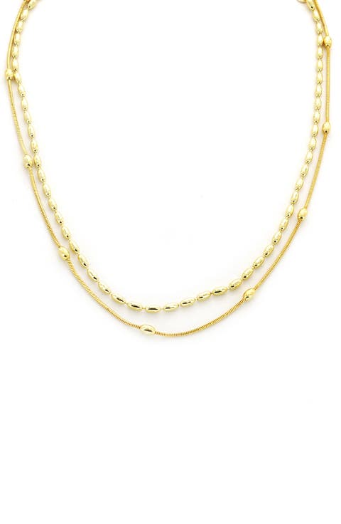 Beaded Layered Chain Necklace