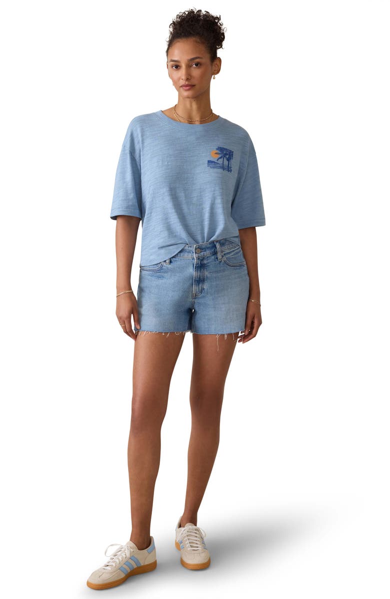 Faherty Sunwashed Slub Organic Cotton Graphic T-Shirt, Alternate, color, Dusty Blue