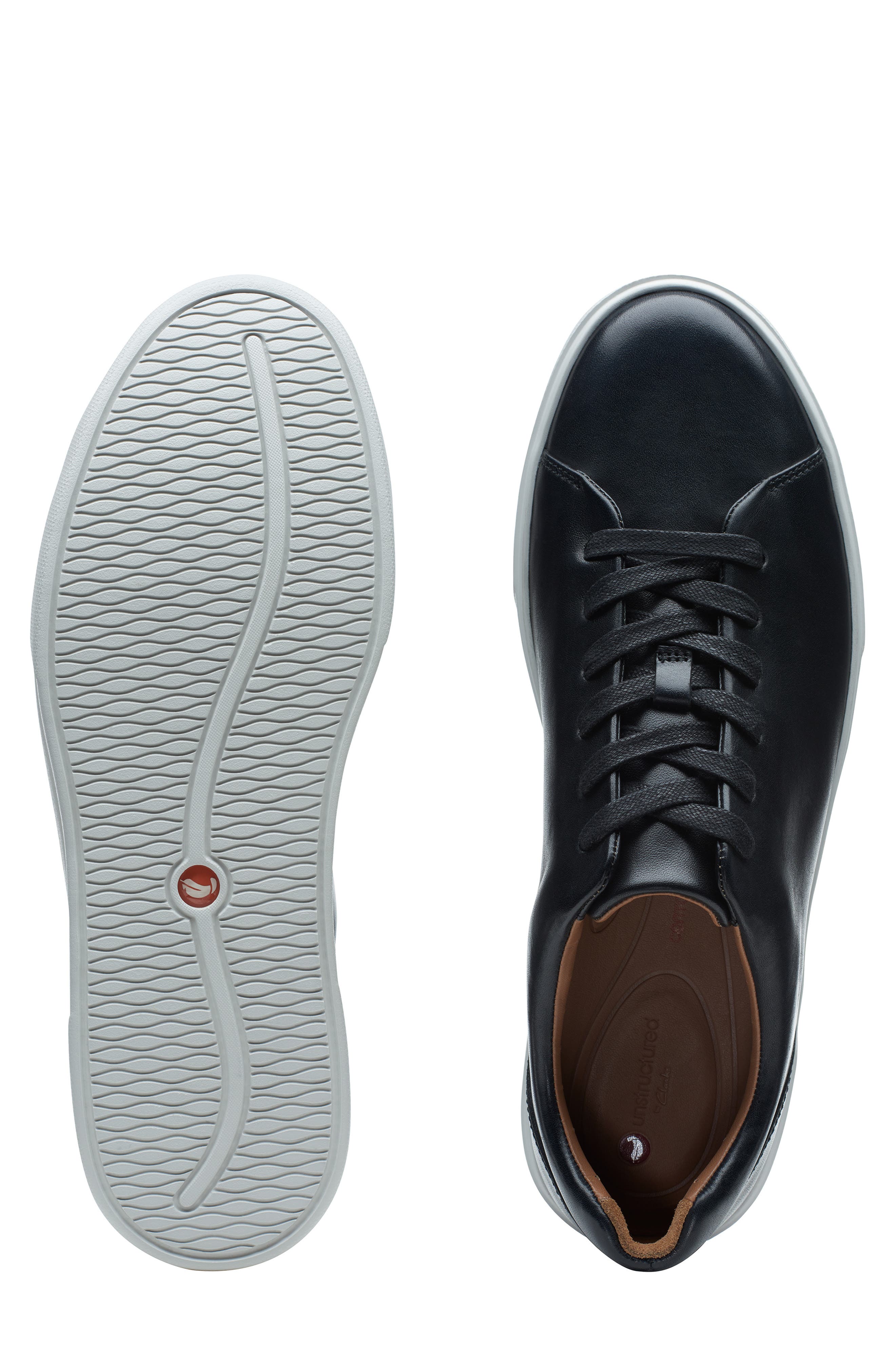 Un Costa Lace Up Sneaker, Alternate, color, BLACK LEATHER