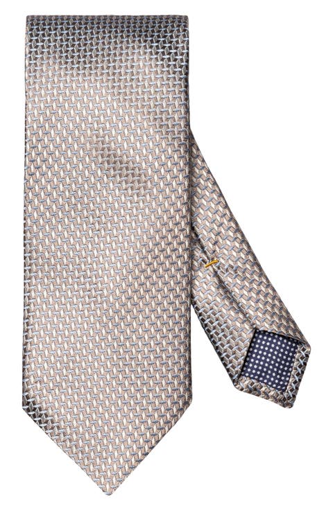 Micro Geometric Woven Silk Tie