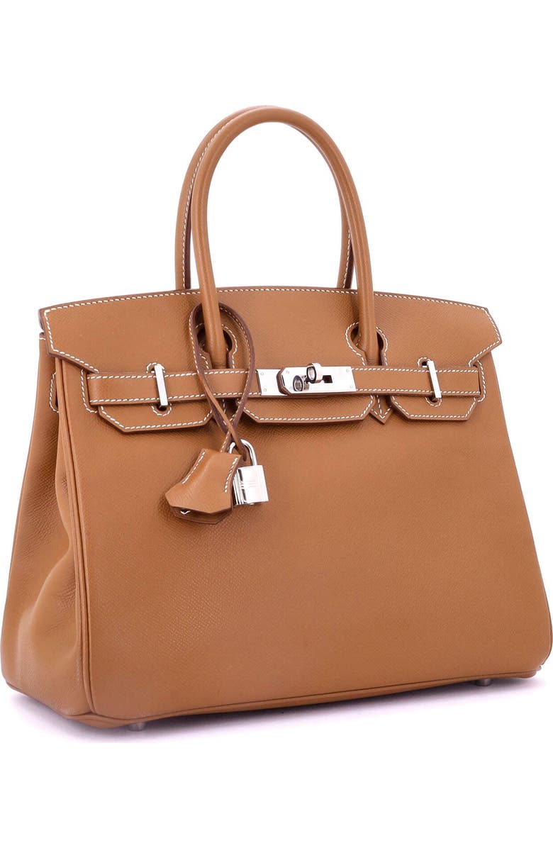 Pre-Owned Hermes Birkin Handbag Brown Epsom with Palladium Hardware 30, Alternate, color, Gold