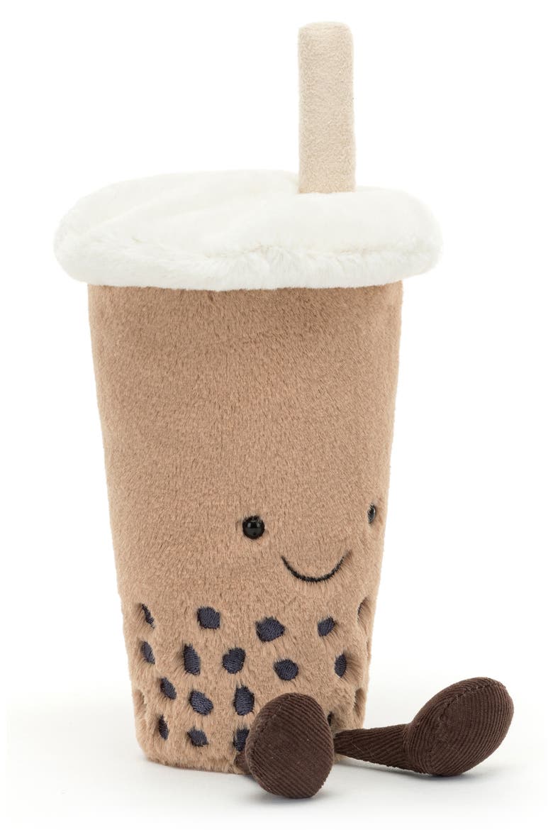 Amuseable Bubble Tea Plush Toy, Main, color, BROWN