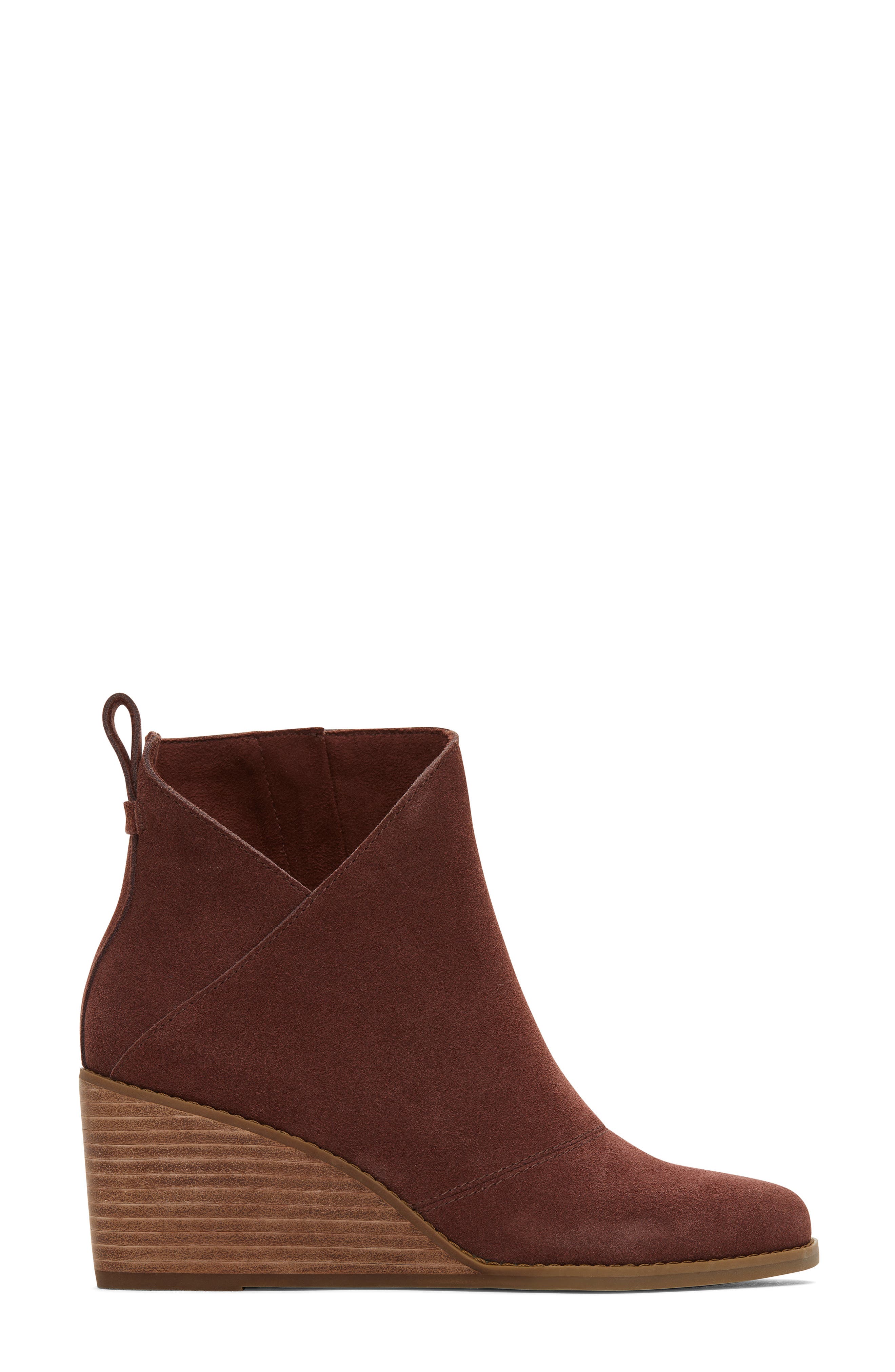TOMS Sutton Wedge Boot, Alternate, color, Dark Brown