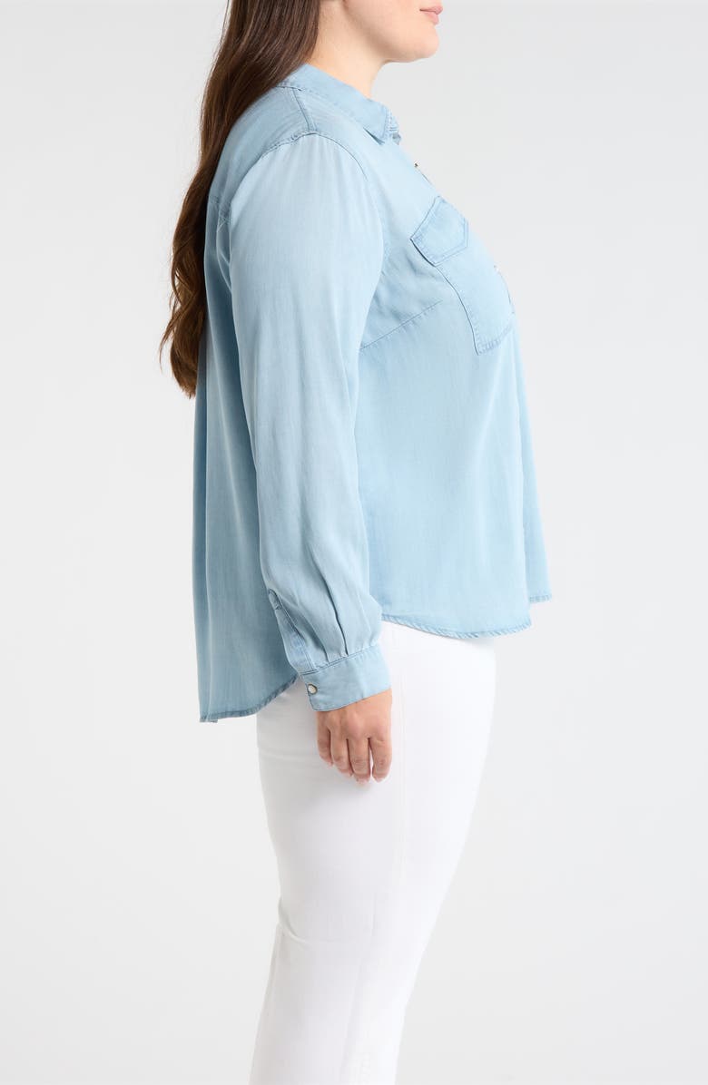 Liverpool Los Angeles Chambray Snap-Up Shirt, Alternate, color, Malibu Light