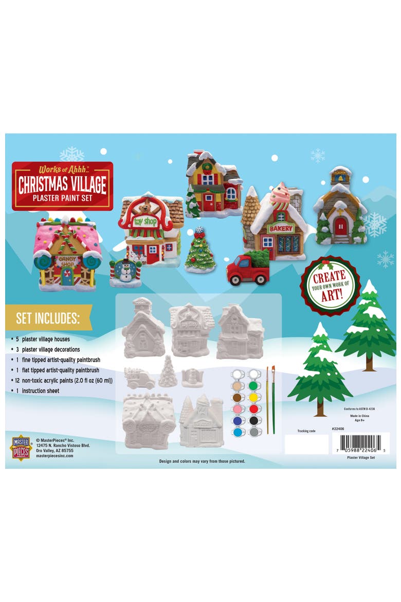 Christmas Village Plaster Paint Set, Alternate, color, Multicolor