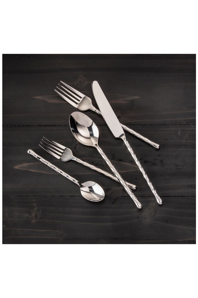 Spindle 5-Piece Place Setting, Alternate, color, SILVER