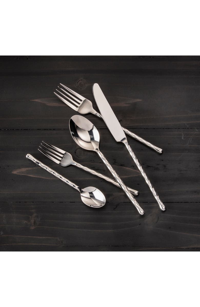 Fortessa Spindle 5-Piece Place Setting, Alternate, color, Silver