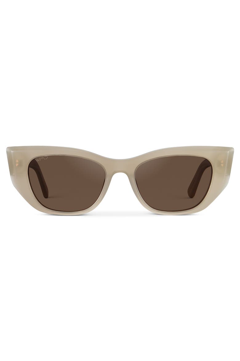 Evelyn - 50mm Cat-Eye Polarized Sunglasses, Main, color, Pearl Beige